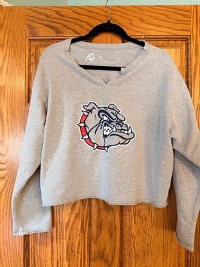 gonzaga university Bulldogs Gray Cropped Crewneck